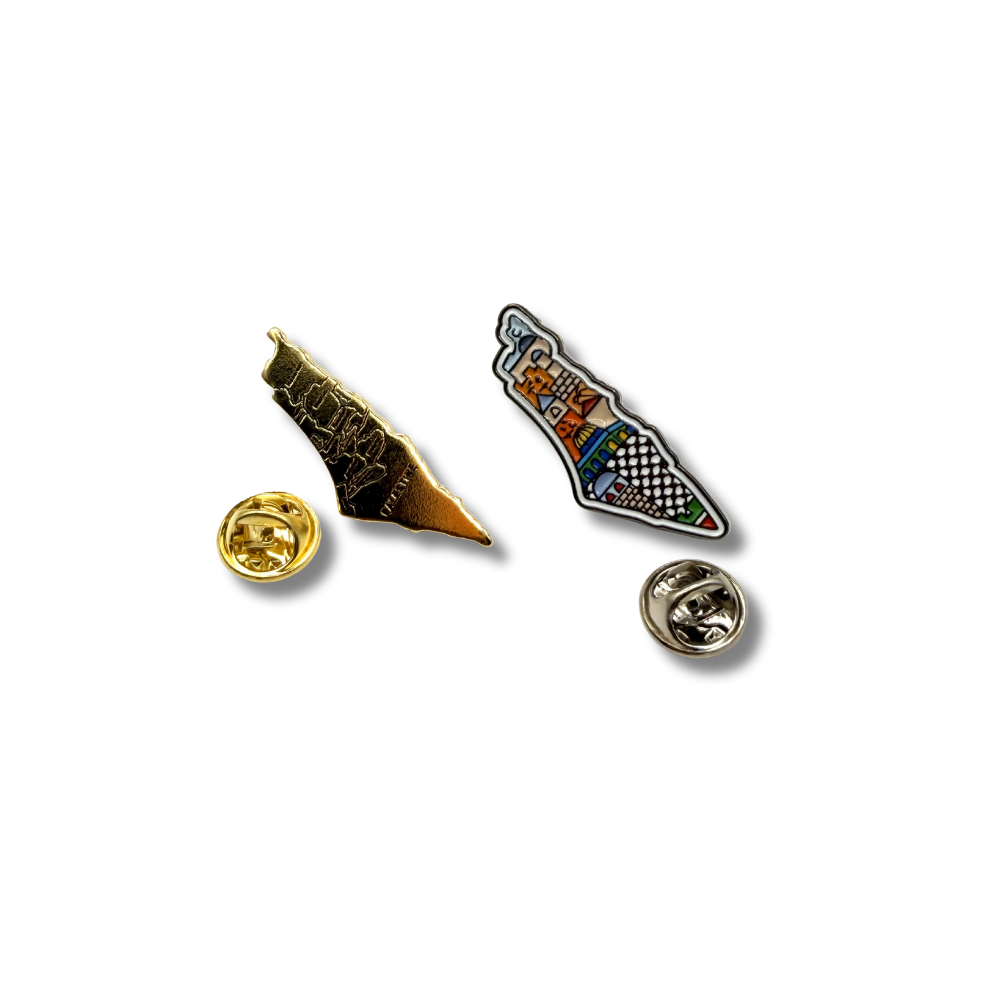 Palestine Golden Topographic Map Pin - Kalamelo