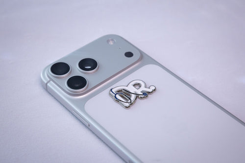 The DR. stethoscope sticker on the back of a phone.