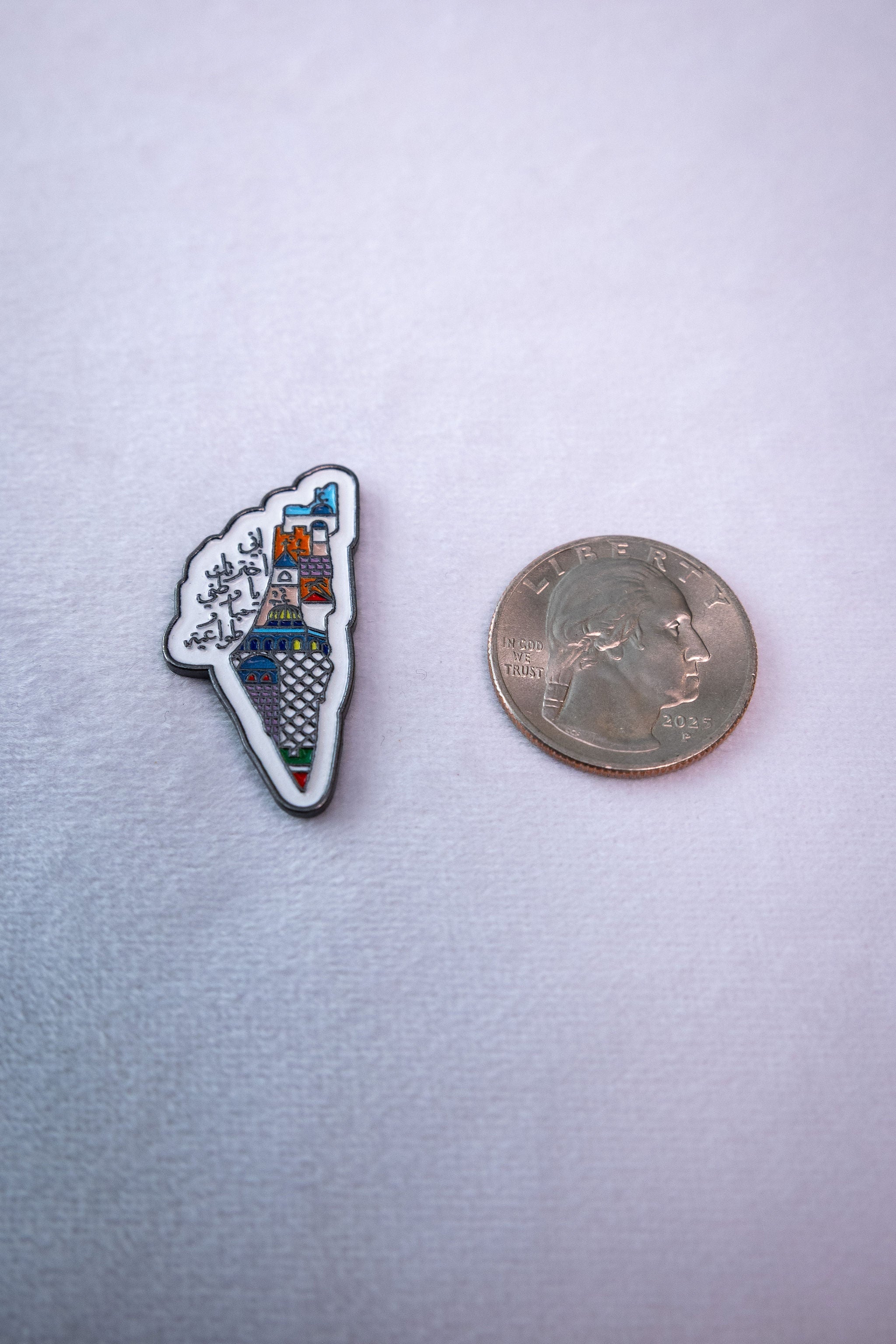 Palestine Landmark & Calligraphy Sticker — scale reference
