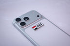 The Made in Yemen flag tag sticker on the back of a phone.