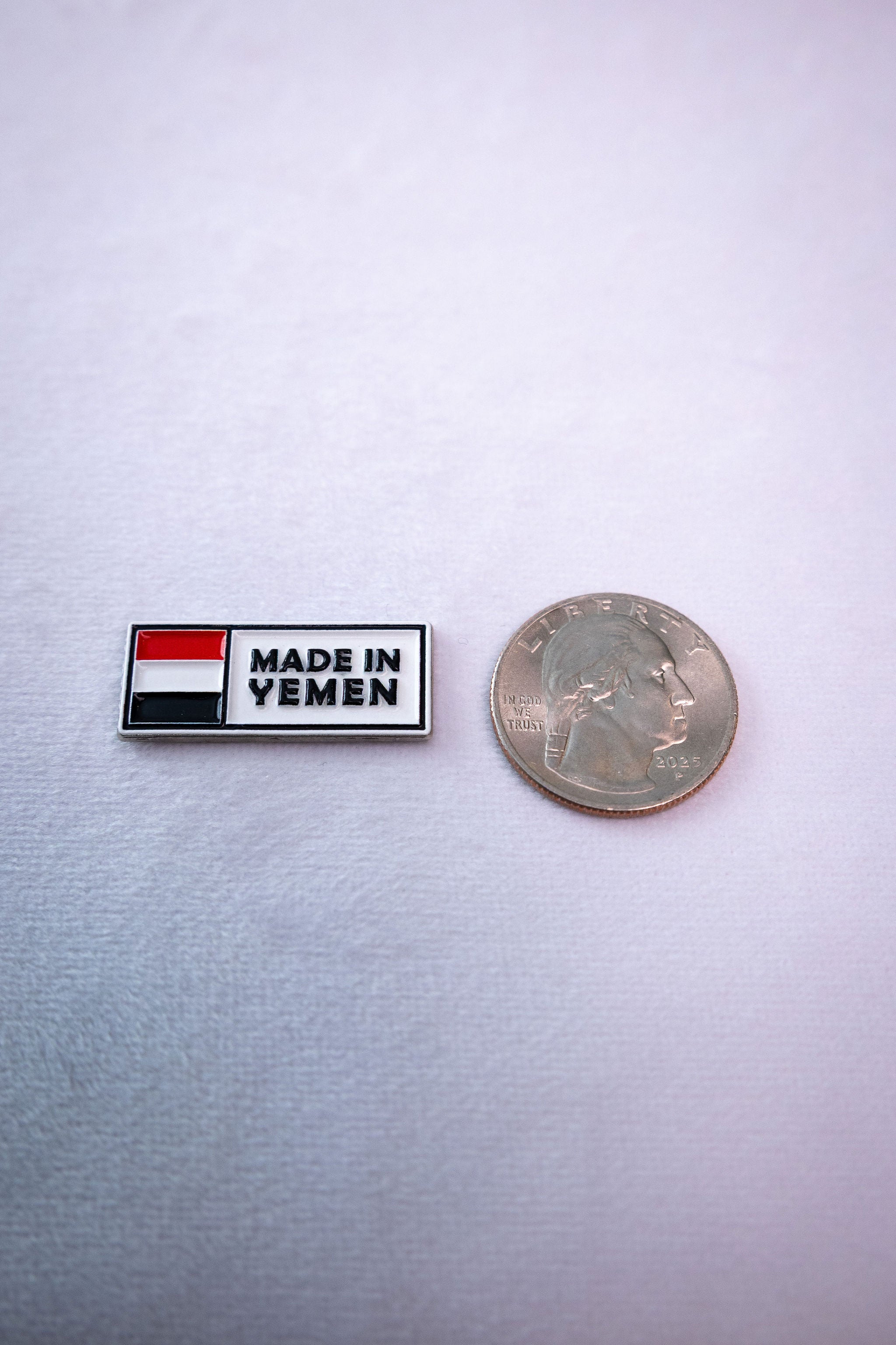 Made in Yemen Flag Tag Sticker — scale reference