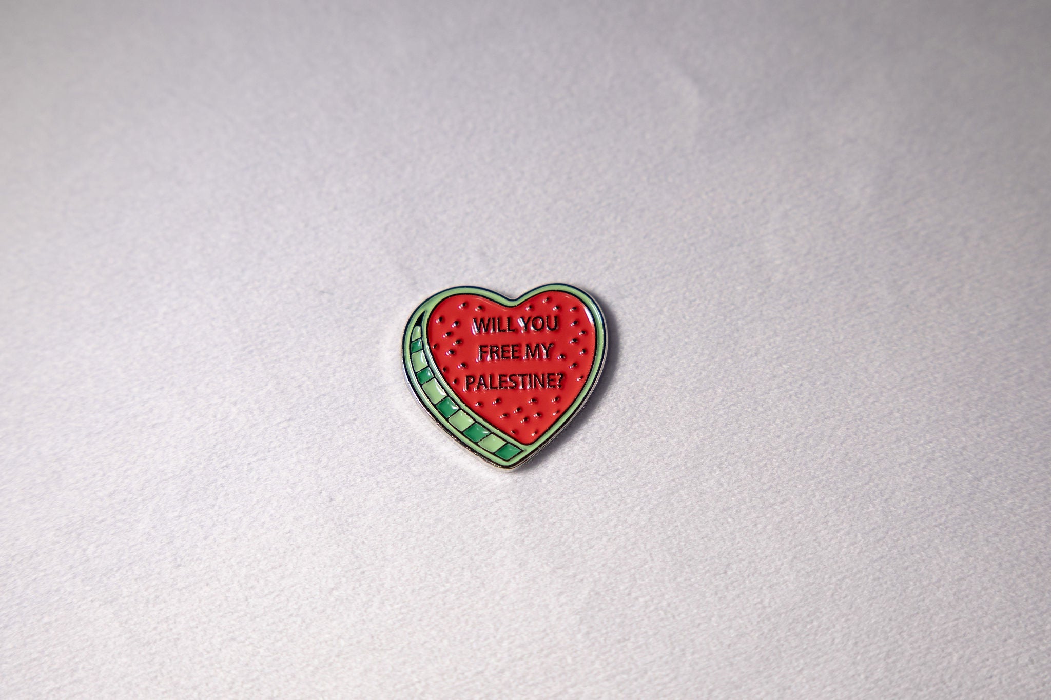Will You Free My Palestine Watermelon Heart Sticker — image 1