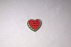 A watermelon-patterned heart reading WILL YOU FREE MY PALESTINE?