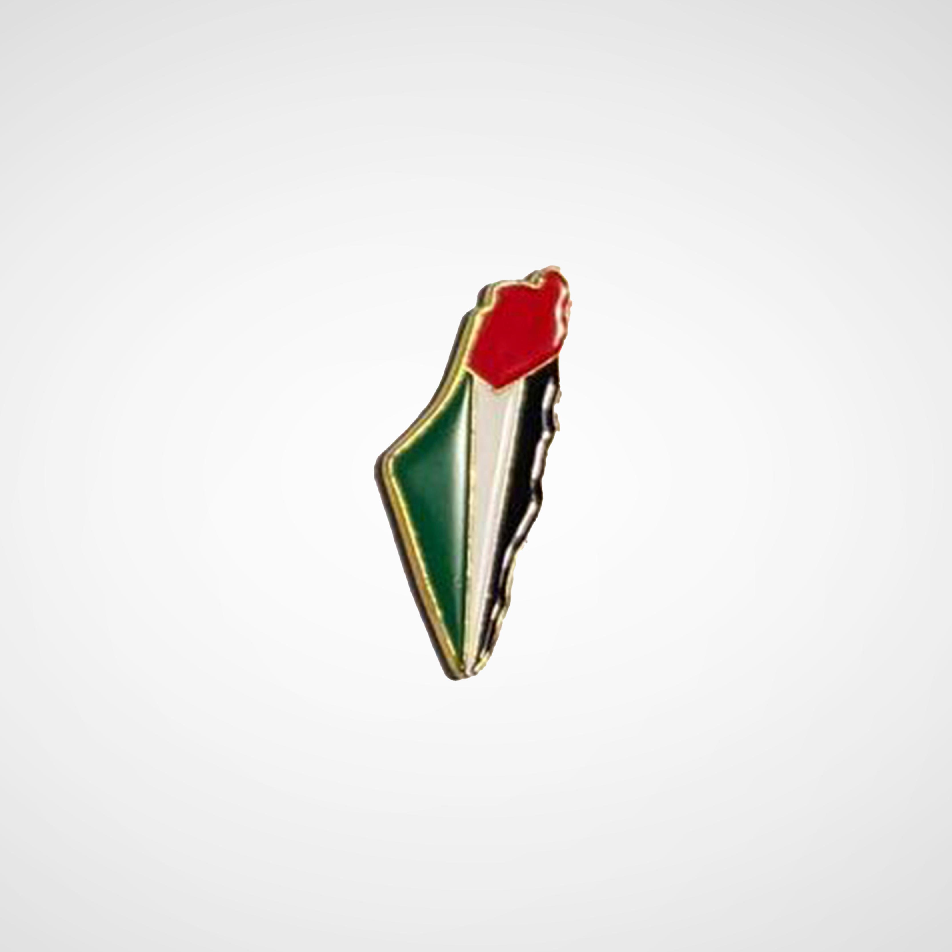 Pin with a design resembling a flag on a white background