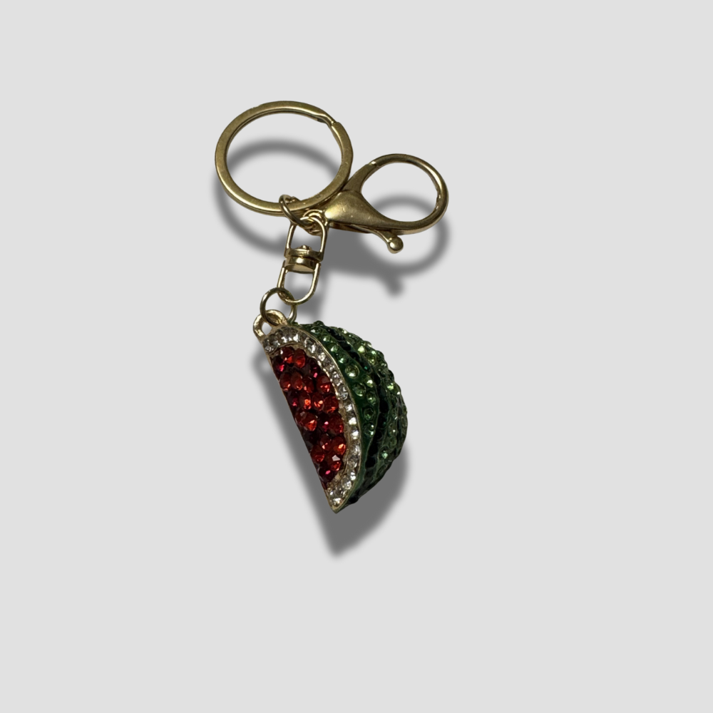 Sparkling Watermelon Charm Keychain