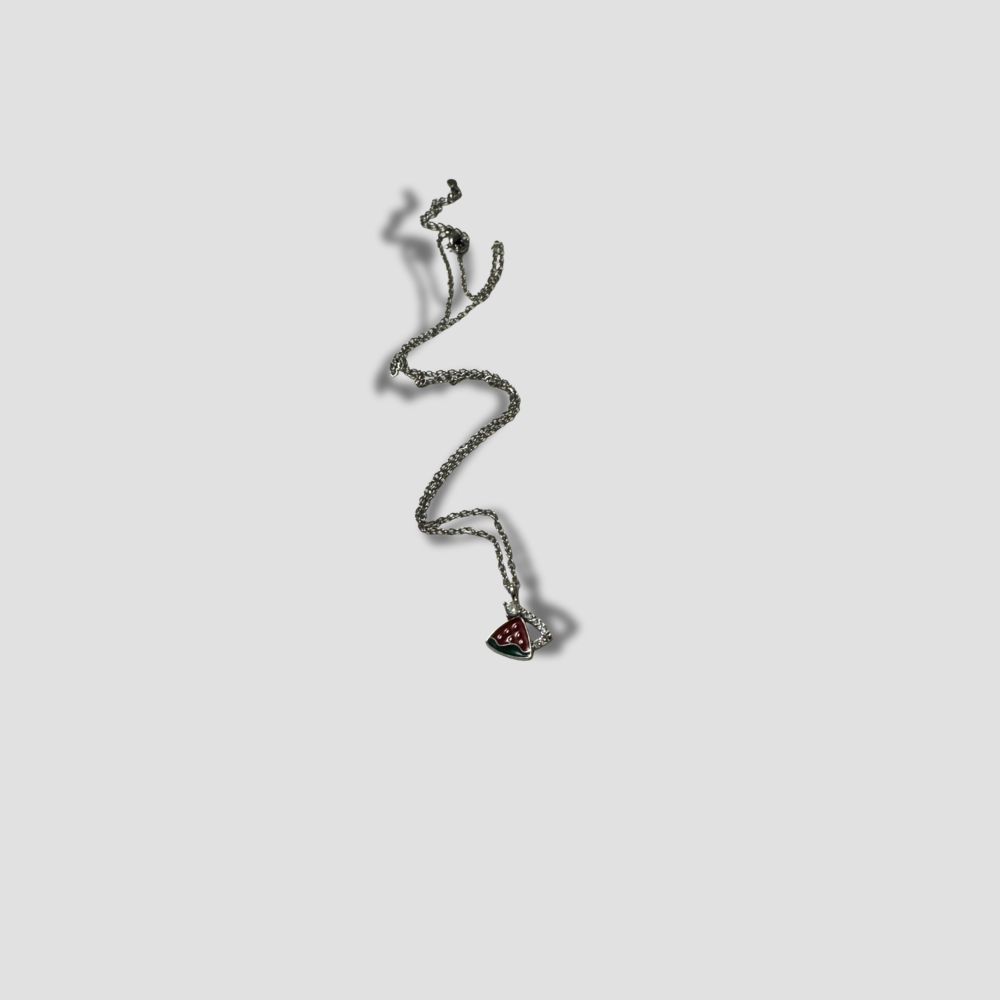 Silver-Tone Watermelon Pendant Necklace